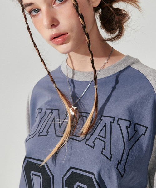 WONDER VISITOR（ワンダービジター）の「WONDER VISITOR／SUNDAYラグラン長袖T 2982982（Tシャツ/カットソー・レディース・ライトグレー/グレー・FREE）」の22枚目の写真