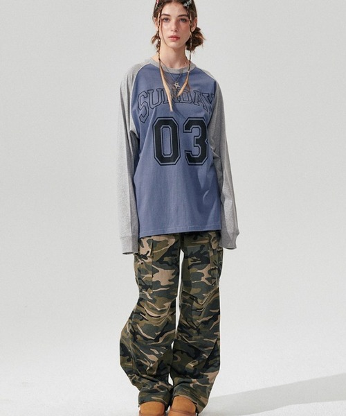 WONDER VISITOR（ワンダービジター）の「WONDER VISITOR／SUNDAYラグラン長袖T 2982982（Tシャツ/カットソー・レディース・ライトグレー/グレー・FREE）」の16枚目の写真