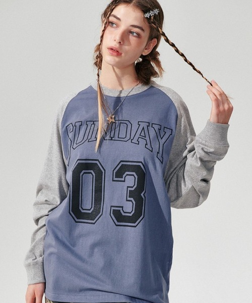 WONDER VISITOR（ワンダービジター）の「WONDER VISITOR／SUNDAYラグラン長袖T 2982982（Tシャツ/カットソー・レディース・ライトグレー/グレー・FREE）」の19枚目の写真