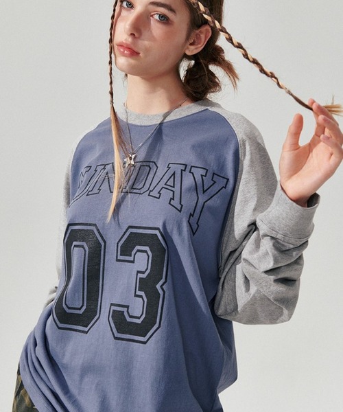 WONDER VISITOR（ワンダービジター）の「WONDER VISITOR／SUNDAYラグラン長袖T 2982982（Tシャツ/カットソー・レディース・ライトグレー/グレー・FREE）」の20枚目の写真