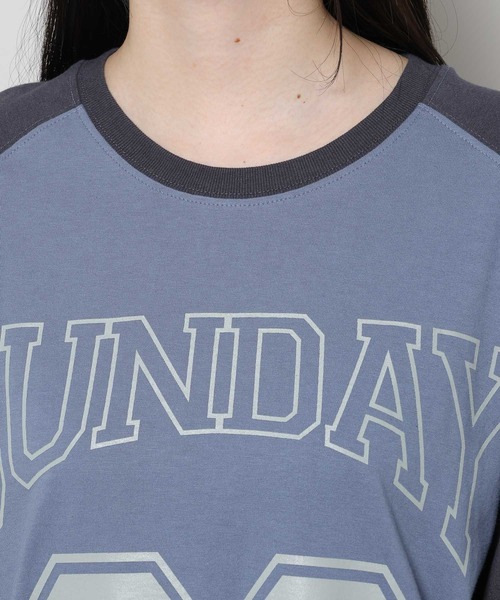 WONDER VISITOR（ワンダービジター）の「WONDER VISITOR／SUNDAYラグラン長袖T 2982982（Tシャツ/カットソー・レディース・ライトグレー/グレー・FREE）」の8枚目の写真