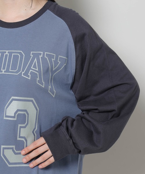 WONDER VISITOR（ワンダービジター）の「WONDER VISITOR／SUNDAYラグラン長袖T 2982982（Tシャツ/カットソー・レディース・ライトグレー/グレー・FREE）」の9枚目の写真