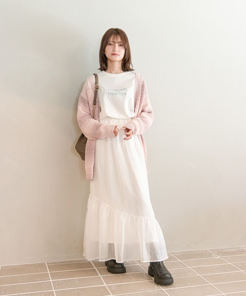 GLOBAL WORK（グローバルワーク）の「フワフワスカート/AND YUA ANY/980420（スカート・キッズ・ブラック/オフホワイト・150cm/160cm）」の3枚目の写真