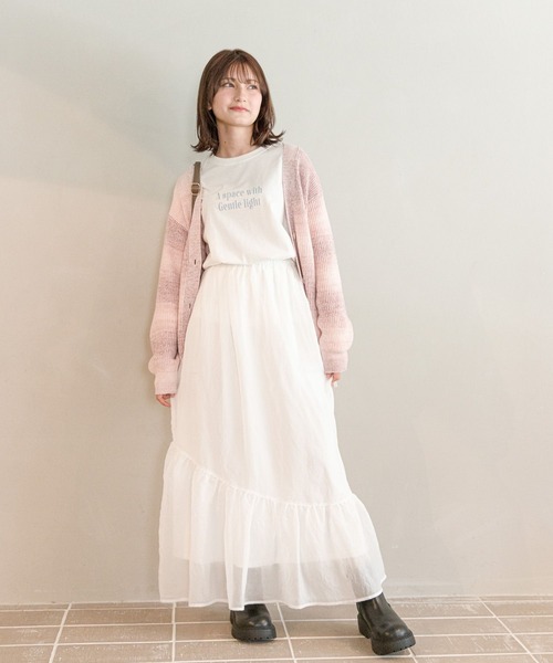 GLOBAL WORK（グローバルワーク）の「フワフワスカート/AND YUA ANY/980420（スカート・キッズ・ブラック/オフホワイト・150cm/160cm）」の4枚目の写真