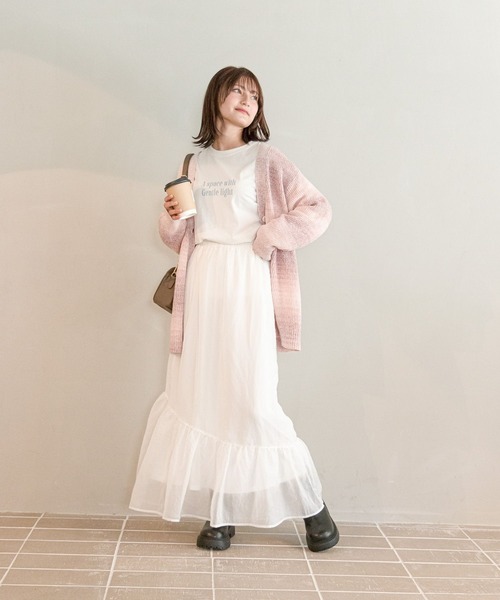 GLOBAL WORK（グローバルワーク）の「フワフワスカート/AND YUA ANY/980420（スカート・キッズ・ブラック/オフホワイト・150cm/160cm）」の6枚目の写真