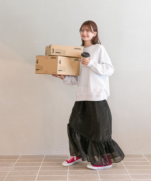 GLOBAL WORK（グローバルワーク）の「フワフワスカート/AND YUA ANY/980420（スカート・キッズ・ブラック/オフホワイト・150cm/160cm）」の12枚目の写真