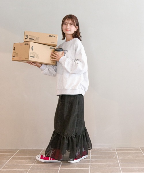 GLOBAL WORK（グローバルワーク）の「フワフワスカート/AND YUA ANY/980420（スカート・キッズ・ブラック/オフホワイト・150cm/160cm）」の13枚目の写真