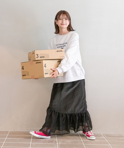 GLOBAL WORK（グローバルワーク）の「フワフワスカート/AND YUA ANY/980420（スカート・キッズ・ブラック/オフホワイト・150cm/160cm）」の14枚目の写真