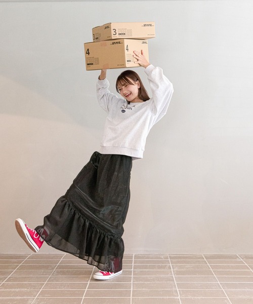 GLOBAL WORK（グローバルワーク）の「フワフワスカート/AND YUA ANY/980420（スカート・キッズ・ブラック/オフホワイト・150cm/160cm）」の15枚目の写真