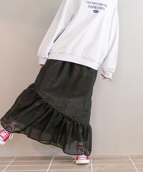 GLOBAL WORK（グローバルワーク）の「フワフワスカート/AND YUA ANY/980420（スカート・キッズ・ブラック/オフホワイト・150cm/160cm）」の17枚目の写真