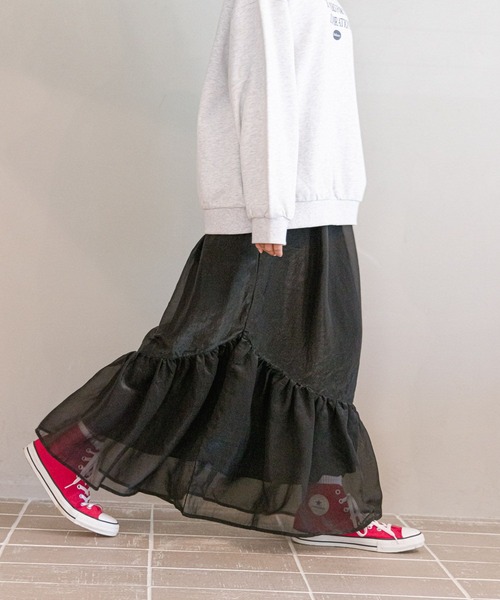 GLOBAL WORK（グローバルワーク）の「フワフワスカート/AND YUA ANY/980420（スカート・キッズ・ブラック/オフホワイト・150cm/160cm）」の18枚目の写真