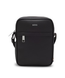 BOSS（ボス）の「BOSSレタリングロゴ ストラクチャードレザー レポーターバッグ（ショルダーバッグ）」