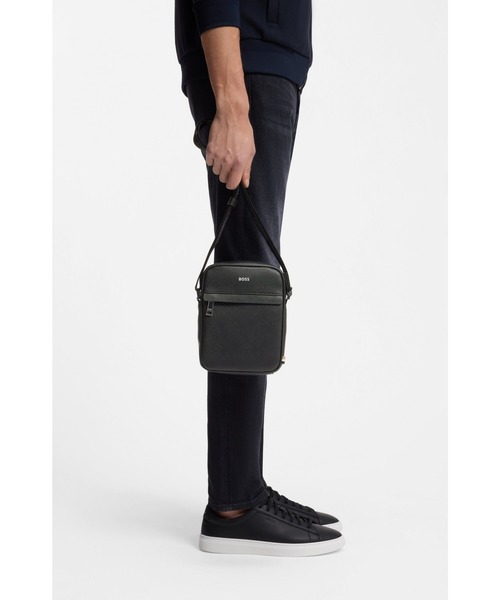 BIG BOSS☆新庄モデル☆トレシュ☆28cm☆ソール交換☆小さめ BOSSレタリングロゴ ストラクチャードレザー レポーターバッグ