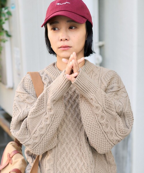 ニット セーター クルーネックミックスケーブルニット レディース FREAK'S STORE ニット セーター ミックスケーブル クルーネック