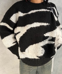 nemne store（ネンネストア）の「【Nefilim】ゼブラ柄シャギーニット（ニット/セーター・レディース）」