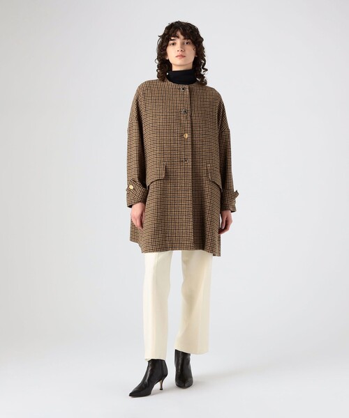 Mackintosh（マッキントッシュ）の「MACKINTOSH NEW HUMBIE ノーカラーコート（ノーカラーコート・レディース・ダークブラウン・6）」の2枚目の写真