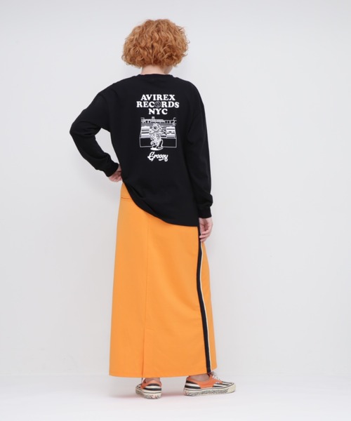 AVIREX（アヴィレックス）の「L/S TOPS "TOMCAT PRINT”/トムキャットプリント トップス（Tシャツ/カットソー・レディース・ブラック/オレンジ/オフホワイト・FREE）」の16枚目の写真