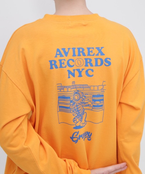 AVIREX（アヴィレックス）の「L/S TOPS "TOMCAT PRINT”/トムキャットプリント トップス（Tシャツ/カットソー・レディース・ブラック/オレンジ/オフホワイト・FREE）」の10枚目の写真