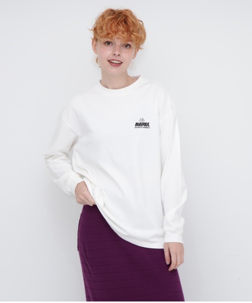 AVIREX（アヴィレックス）の「L/S TOPS "TOMCAT PRINT”/トムキャットプリント トップス（Tシャツ/カットソー・レディース・ブラック/オレンジ/オフホワイト・FREE）」の17枚目の写真