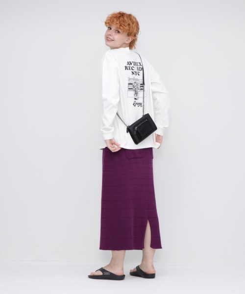 AVIREX（アヴィレックス）の「L/S TOPS "TOMCAT PRINT”/トムキャットプリント トップス（Tシャツ/カットソー・レディース・ブラック/オレンジ/オフホワイト・FREE）」の22枚目の写真