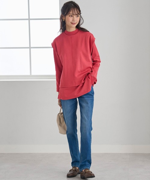 BELLUNA PLUS(ベルーナ)の「ベスト付ニットチュニックアンサンブル(アンサンブル・レディース・コーラル/ロイヤルブルー/グリーン/ライラック/ライム/ピンク・MEDIUM/LARGE/X-LARGE)」の8枚目の写真