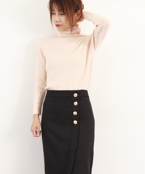 Miniministore(ミニミニストア)の「タートルネック ニットトップス 秋冬(ニット/セーター・レディース・ホワイト/ライトベージュ/ミント/ブラック/ベージュ/ブルー/モカ/ピンク/レッド/ブラウン・フリー)」の15枚目の写真