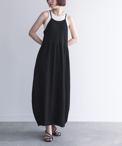 n'OrLABEL(ノアールレーベル)の「『コクーンキャミワンピース』(ワンピース・レディース・ネイビー/ブラック/クリーム・2/1)」の6枚目の写真
