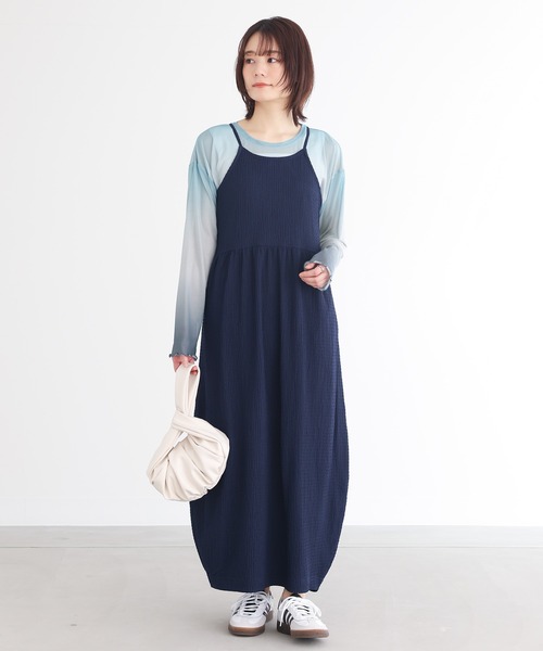 n'OrLABEL(ノアールレーベル)の「『コクーンキャミワンピース』(ワンピース・レディース・ネイビー/ブラック/クリーム・2/1)」の14枚目の写真
