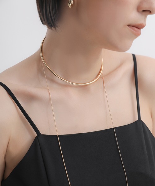 select MOCA（セレクトモカ）の「ラリエット風ネックカフ（ネックレス・レディース・シルバー/ゴールド・FREE）」の2枚目の写真