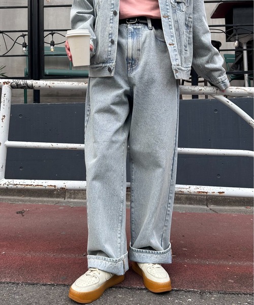 GEVACO（ゲバコ）の「【GEVACO / ゲバコ】12.5ozワイドデニムパンツ(セットアップ対応)（デニムパンツ・メンズ・スカイブルー/ブラック/ブルー・MEDIUM/LARGE）」の7枚目の写真