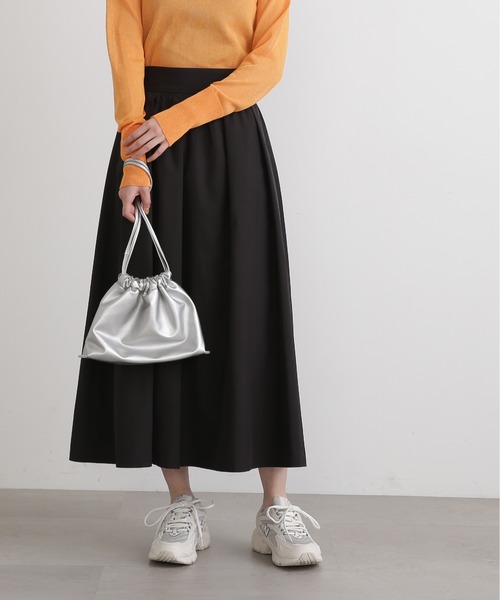 N.(N. Natural Beauty Basic)(エヌエヌナチュラルビューティーベーシック)の「【S Size Line】◆ギャザーイージースカート(スカート・レディース・シルバー/ブラック/シルバー系その他・MEDIUM/SMALL)」の2枚目の写真