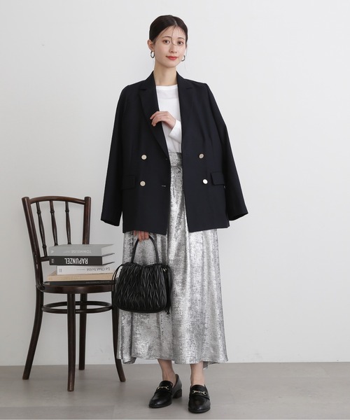 N.(N. Natural Beauty Basic)(エヌエヌナチュラルビューティーベーシック)の「【S Size Line】◆ギャザーイージースカート(スカート・レディース・シルバー/ブラック/シルバー系その他・MEDIUM/SMALL)」の14枚目の写真