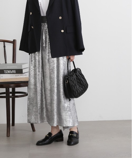 N.(N. Natural Beauty Basic)(エヌエヌナチュラルビューティーベーシック)の「【S Size Line】◆ギャザーイージースカート(スカート・レディース・シルバー/ブラック/シルバー系その他・MEDIUM/SMALL)」の16枚目の写真