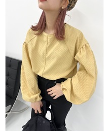 【ボリュームスリーブ】cord piping blouse