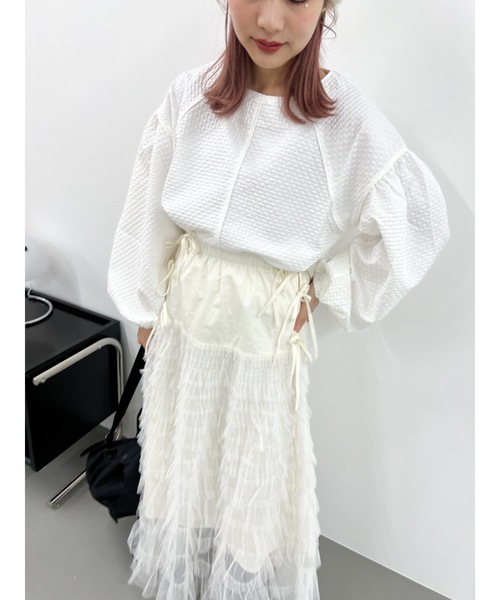 JUMELLE(ジュメロ)の「【ボリュームスリーブ】cord piping blouse(シャツ/ブラウス・レディース・ホワイト/ブラック/イエロー・MEDIUM)」の11枚目の写真