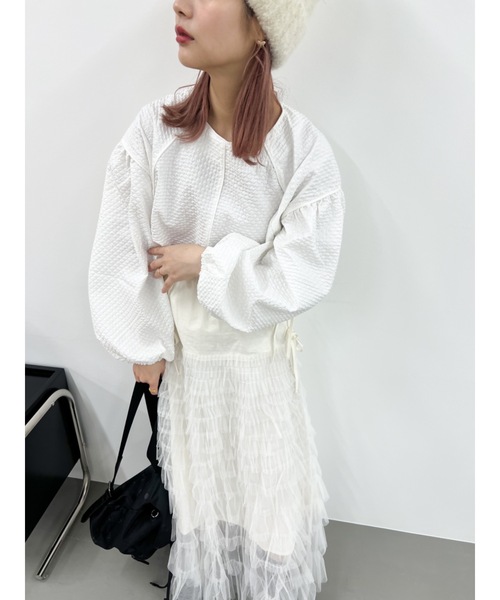 JUMELLE(ジュメロ)の「【ボリュームスリーブ】cord piping blouse(シャツ/ブラウス・レディース・ホワイト/ブラック/イエロー・MEDIUM)」の10枚目の写真