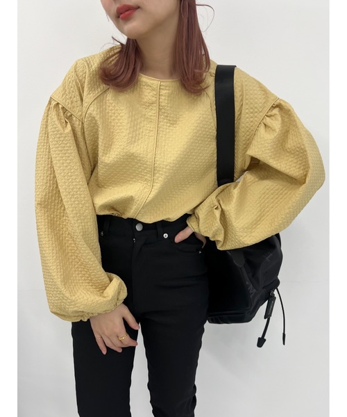 JUMELLE(ジュメロ)の「【ボリュームスリーブ】cord piping blouse(シャツ/ブラウス・レディース・ホワイト/ブラック/イエロー・MEDIUM)」の9枚目の写真