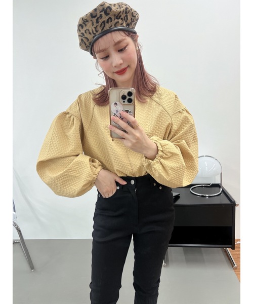 JUMELLE(ジュメロ)の「【ボリュームスリーブ】cord piping blouse(シャツ/ブラウス・レディース・ホワイト/ブラック/イエロー・MEDIUM)」の8枚目の写真
