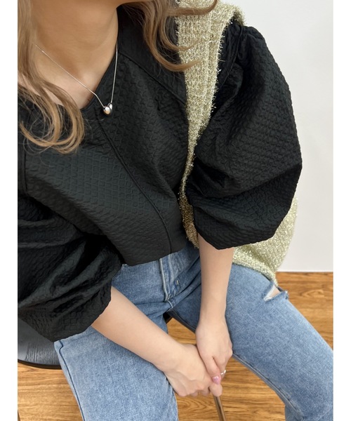 JUMELLE(ジュメロ)の「【ボリュームスリーブ】cord piping blouse(シャツ/ブラウス・レディース・ホワイト/ブラック/イエロー・MEDIUM)」の21枚目の写真