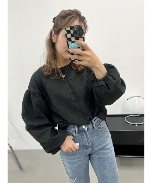 JUMELLE(ジュメロ)の「【ボリュームスリーブ】cord piping blouse(シャツ/ブラウス・レディース・ホワイト/ブラック/イエロー・MEDIUM)」の7枚目の写真
