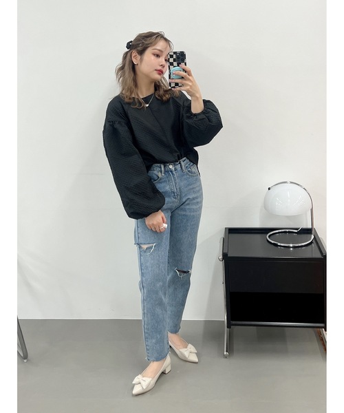 JUMELLE(ジュメロ)の「【ボリュームスリーブ】cord piping blouse(シャツ/ブラウス・レディース・ホワイト/ブラック/イエロー・MEDIUM)」の19枚目の写真