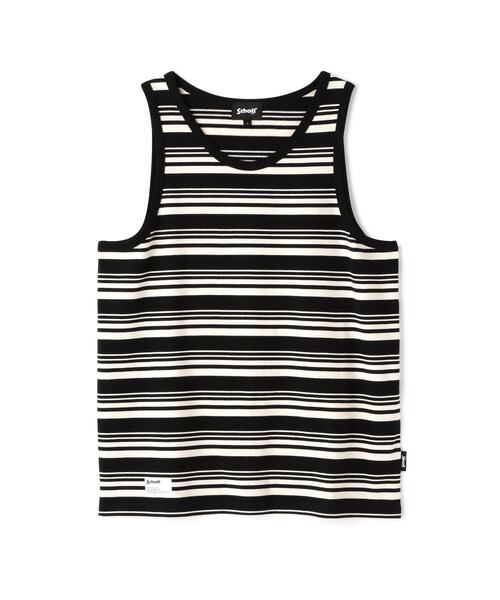 Schott(ショット)の「Schott/ショット/HORIZONTAL STRIPES TANK TOP/ホリゾンタル ストライプ タンクトップ(Tシャツ/カットソー・メンズ・ネイビー/ブラック・M/L/XL)」の11枚目の写真