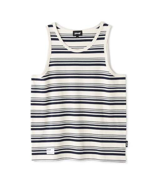 Schott(ショット)の「Schott/ショット/HORIZONTAL STRIPES TANK TOP/ホリゾンタル ストライプ タンクトップ(Tシャツ/カットソー・メンズ・ネイビー/ブラック・M/L/XL)」の13枚目の写真