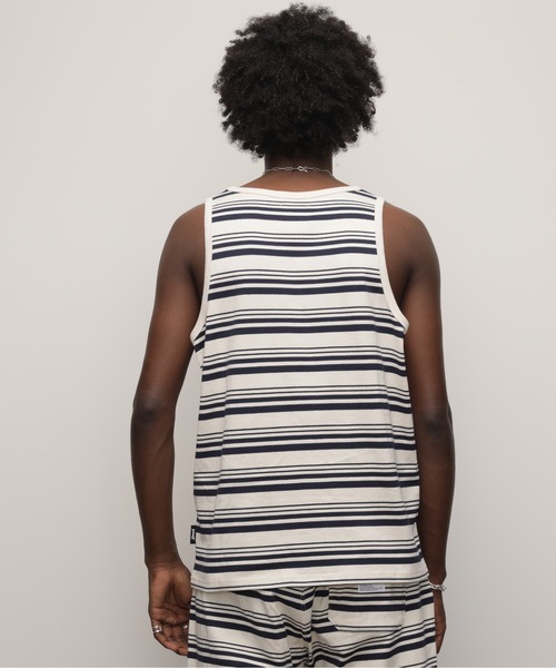 Schott(ショット)の「Schott/ショット/HORIZONTAL STRIPES TANK TOP/ホリゾンタル ストライプ タンクトップ(Tシャツ/カットソー・メンズ・ネイビー/ブラック・M/L/XL)」の4枚目の写真
