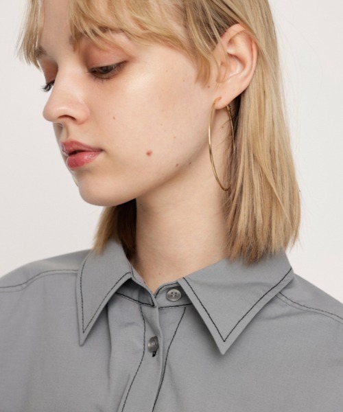 SLY（スライ）の「THIN HOOP P EARRING シン フープピアス イヤリング（ピアス（両耳用）・レディース・ゴールド/シルバー・FREE）」の14枚目の写真