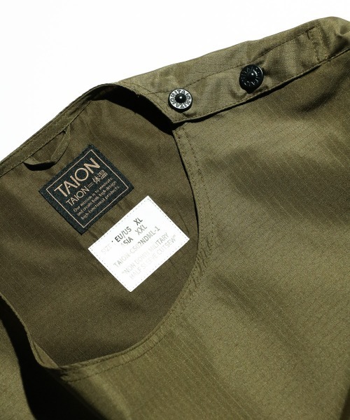 TAION（タイオン）の「TAION/タイオン MILITARY RIPSTOP TEE ミリタリーリップストップTEE（Tシャツ/カットソー・メンズ・グリーン/ダークネイビー/ブラック/オリーブ/オフホワイト/その他1・LARGE/XX-LARGE/X-LARGE/MEDIUM）」の15枚目の写真