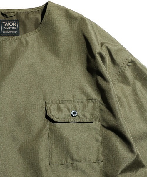 TAION（タイオン）の「TAION/タイオン MILITARY RIPSTOP TEE ミリタリーリップストップTEE（Tシャツ/カットソー・メンズ・グリーン/ダークネイビー/ブラック/オリーブ/オフホワイト/その他1・LARGE/XX-LARGE/X-LARGE/MEDIUM）」の14枚目の写真