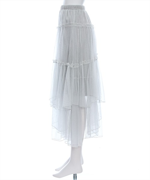 clear（クリア）の「ランダムティアードラメチュールスカート（スカート・レディース・グレー/ブラック/アイボリー・F）」の8枚目の写真