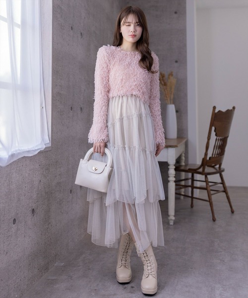 clear（クリア）の「ランダムティアードラメチュールスカート（スカート・レディース・グレー/ブラック/アイボリー・F）」の20枚目の写真