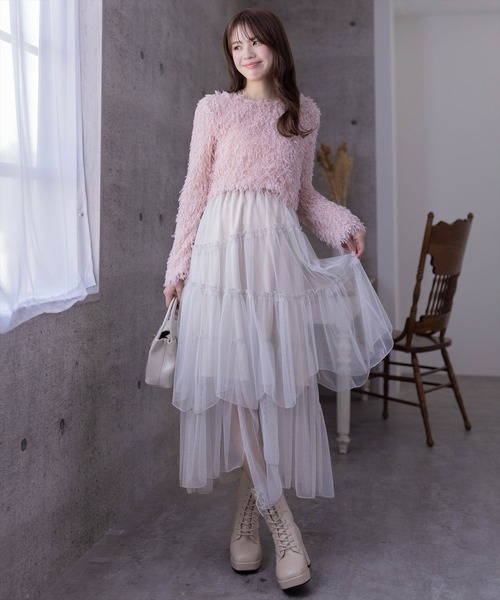 clear（クリア）の「ランダムティアードラメチュールスカート（スカート・レディース・グレー/ブラック/アイボリー・F）」の21枚目の写真